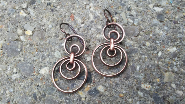 Double Hoop Copper Earrings